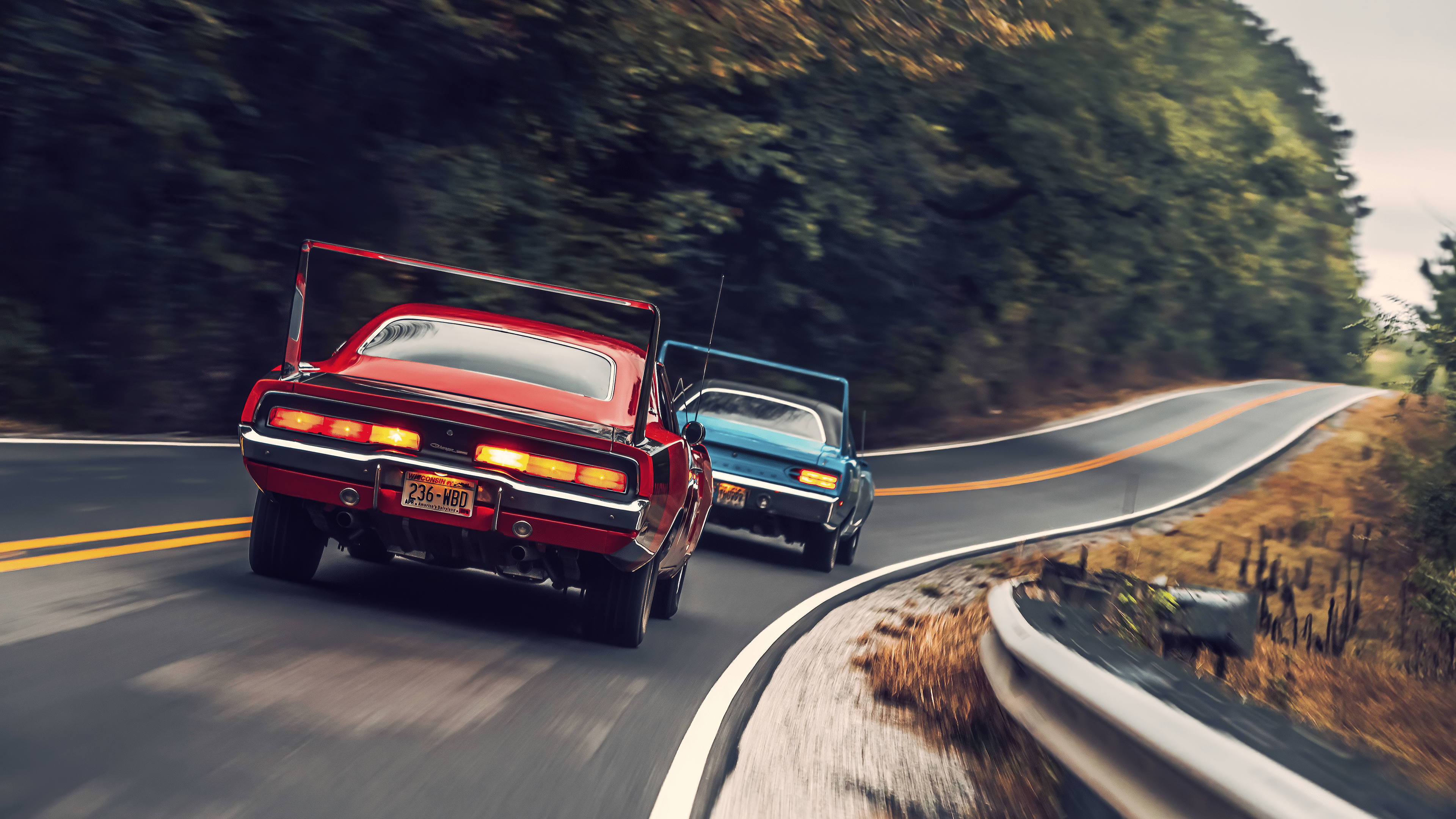 3840x2160 Plymouth Superbird and Dodge Daytona by DW Burnett [3840x2160]