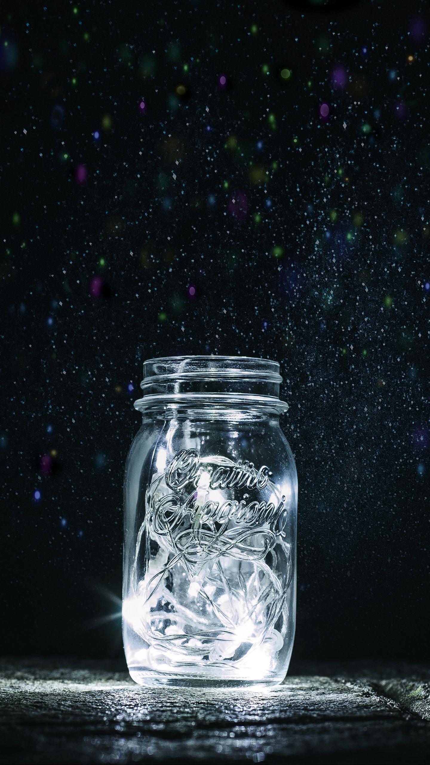 1440x2560 Wallpaper Bank, Garlands, Stars, Glitter, Fireflies Wallpaper HD For Mobile