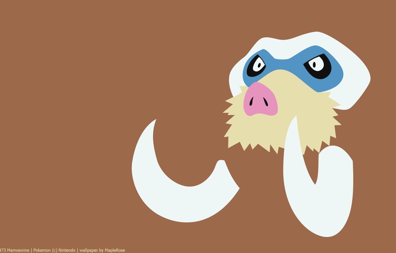 1332x850 Wallpaper silhouette, mammoth, pokemon, pokemon, ice, excavation, Mamoswine, Mamoswine image for desktop, section минимализм