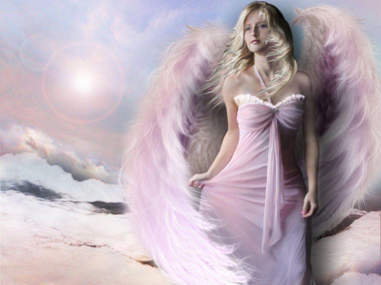 1280x960 Free Angel Wallpaper With Pink Wings Wallpaper & Background Download