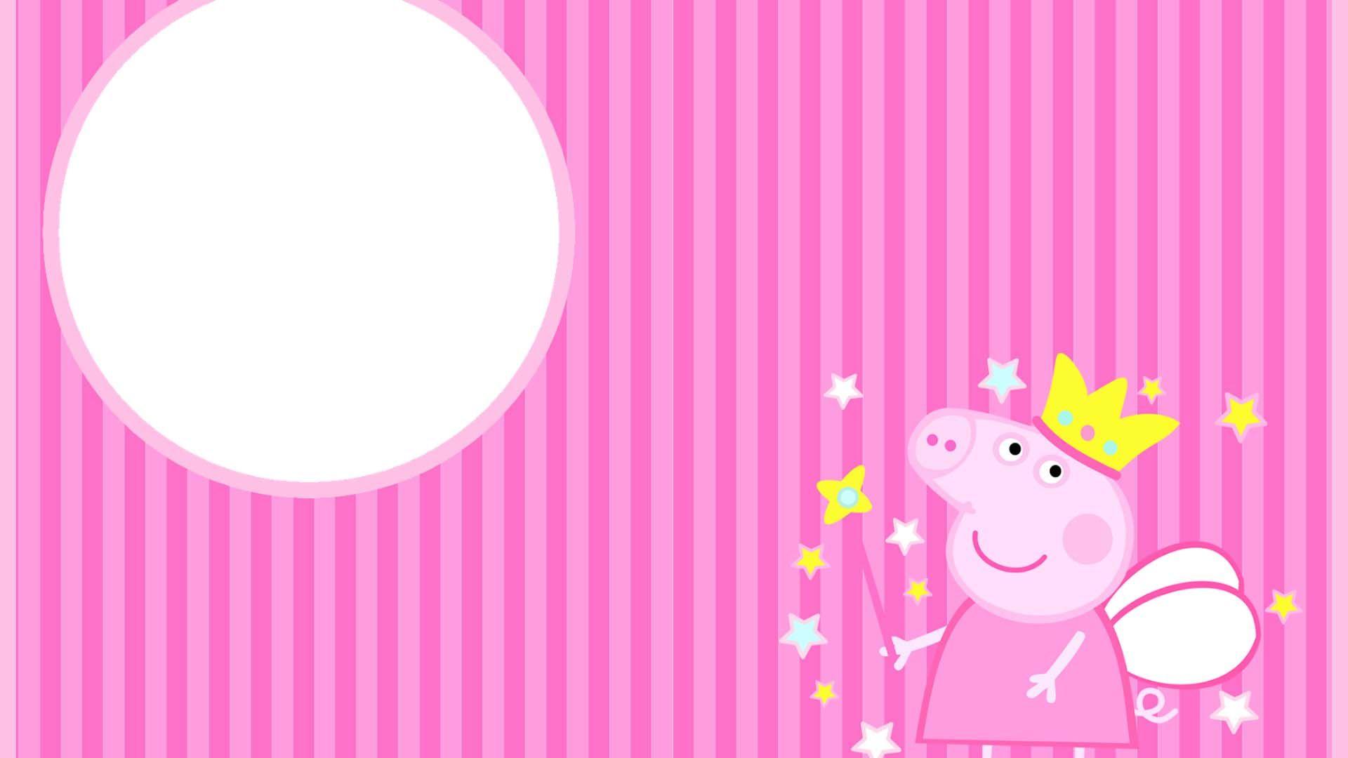 1920x1080 peppa pig with angel wings and crown in pink background HD anime Wallpaper