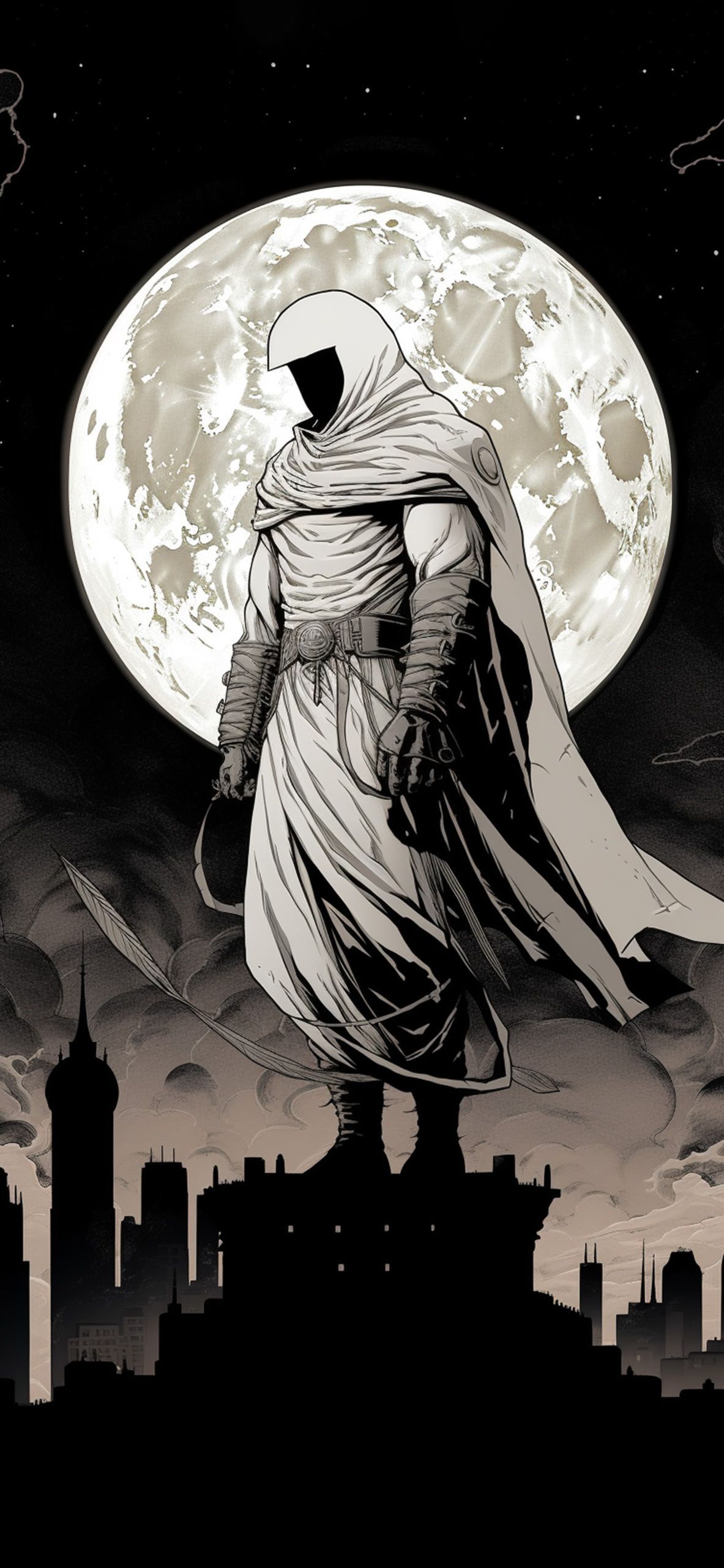 1183x2560 Marvel Moon Knight Art Wallpaper Wallpaper for iPhone