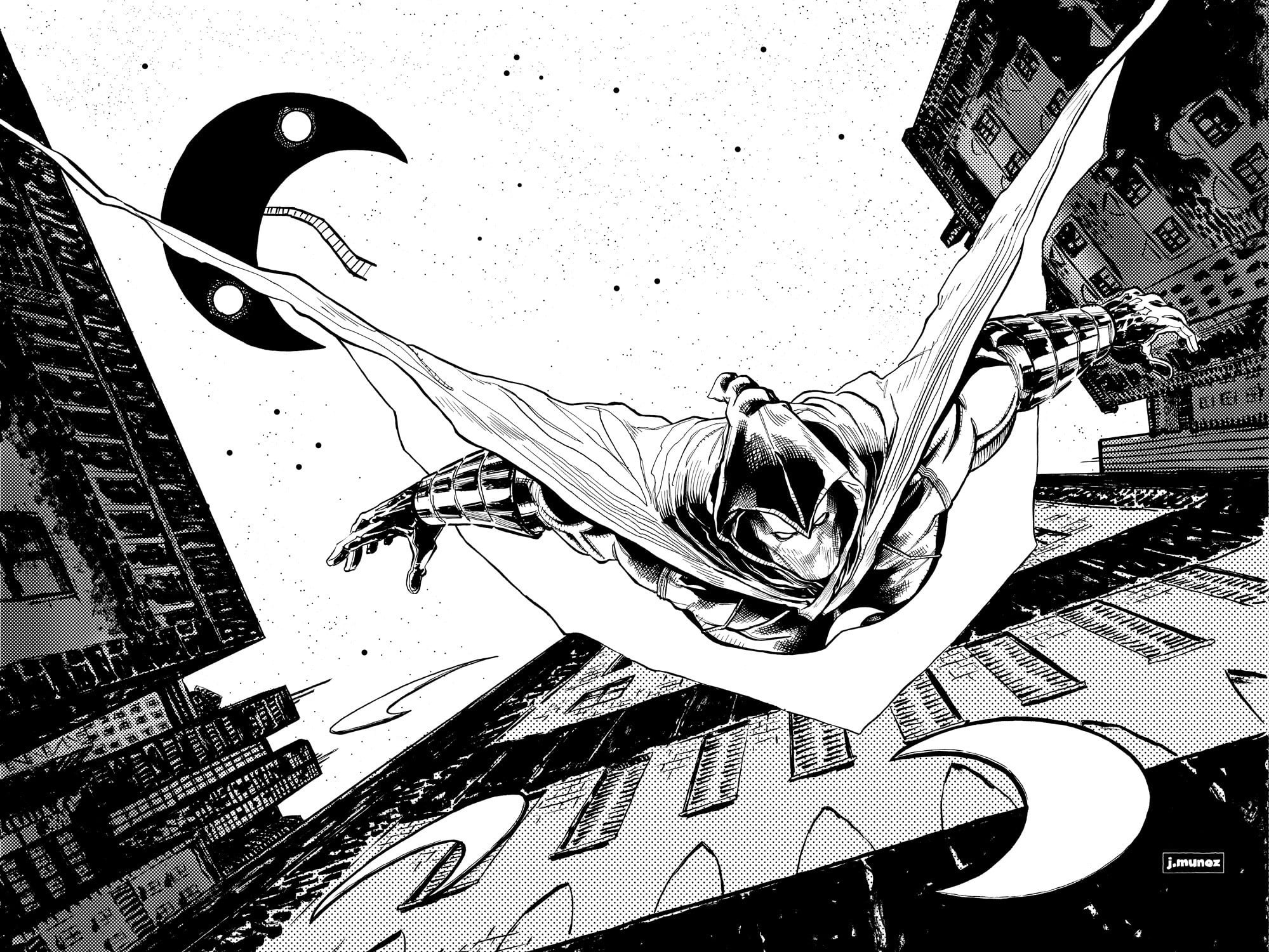 1999x1500 Manga character illustration, Moon, knight, Moon Knight, Marvel Comics HD wallpaper