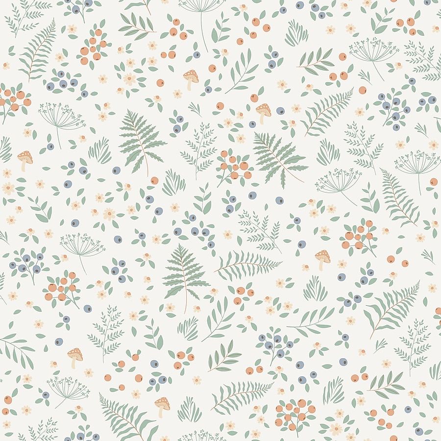 900x900 Veer Decor Bramble and Bloom Blue Wallpaper Sample in the Wallpaper Samples department at