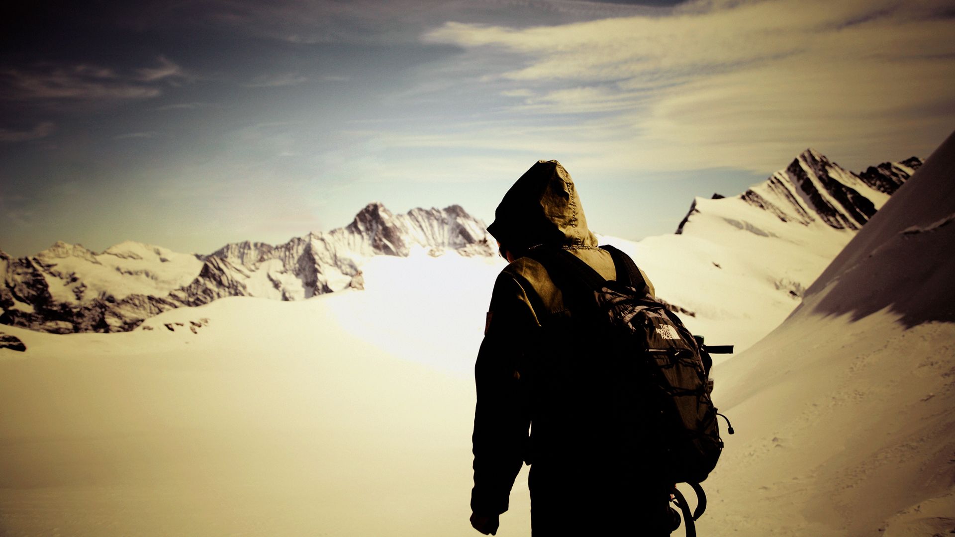 1920x1080 Embrace the Summit: Inspirational Snow Mountain Adventure Wallpaperx1080