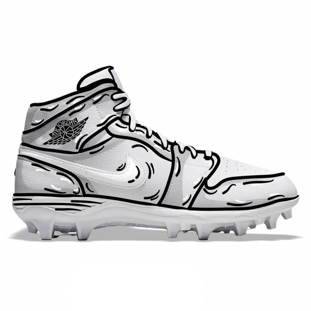1080x1080 Wallpaper White And Gray Jordan 1s Cartoon Jordan TD Stadium Custom Kicks