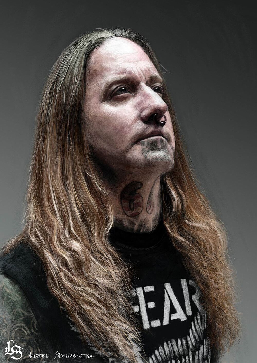 1000x1415 Lubov Soltan portrait of Dez Fafara from Devildriver (ex Coal Chamber). Fan art