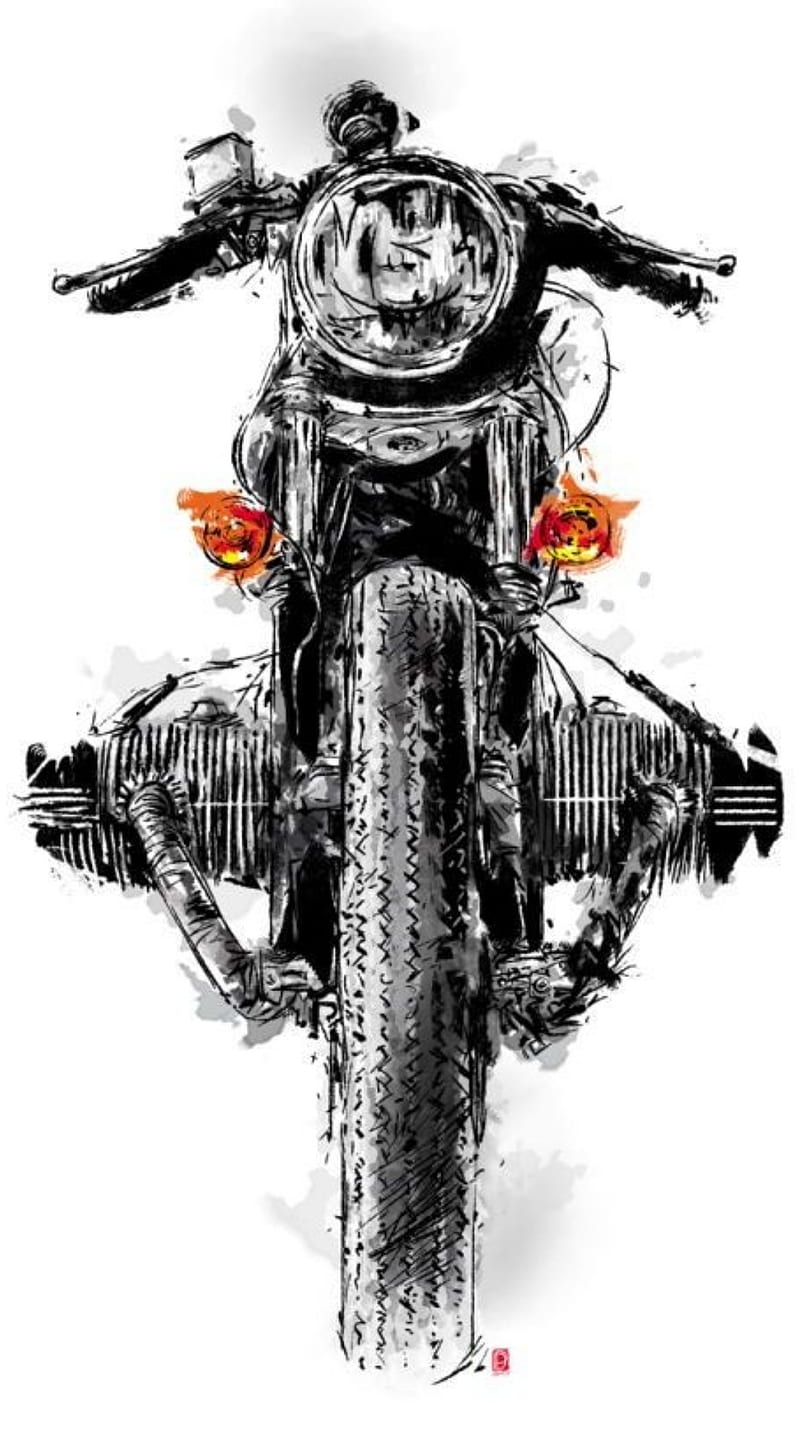 800x1452 Bike, sketch, HD phone wallpaper