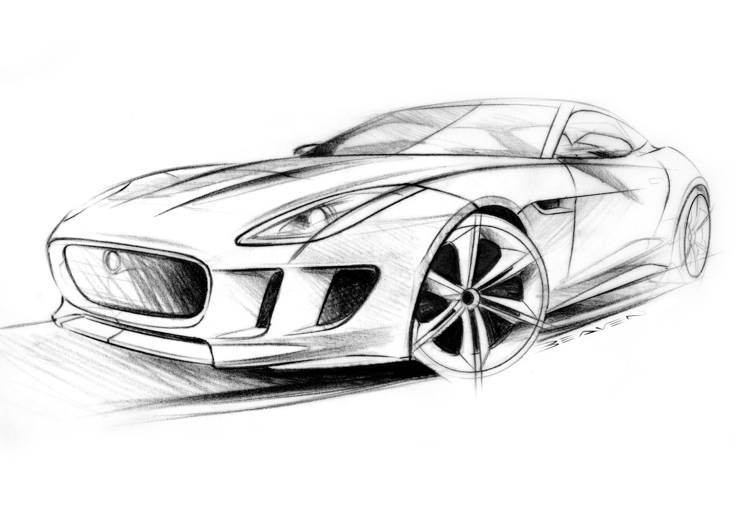 2872x2000 Sports car sketch HD wallpaper