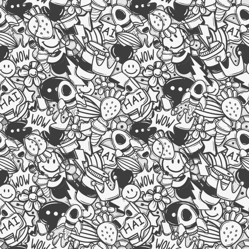 980x980 Hand Drawn Background Seamless Hand Drawn Doodle Design Elements, Wallpaper Doodle Sketch Design Elements