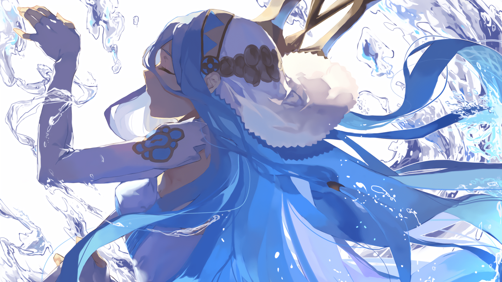 1920x1080 Fire Emblem Anime Girls Anime Blue Hair Azura Fire Emblem Wallpaper:1920x1080