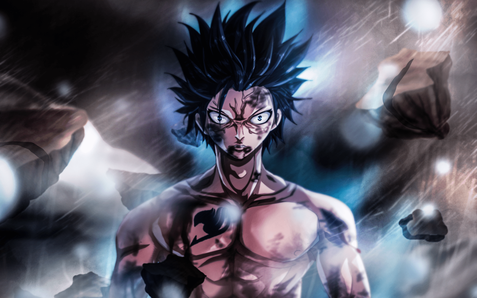 1920x1200 Download wallpaper Gray Fullbuster, artwork, Fairy Tail, mage, darkness, manga, Gurei Furubasuta for desktop with resolution 1920x1200. High Quality HD picture wallpaper