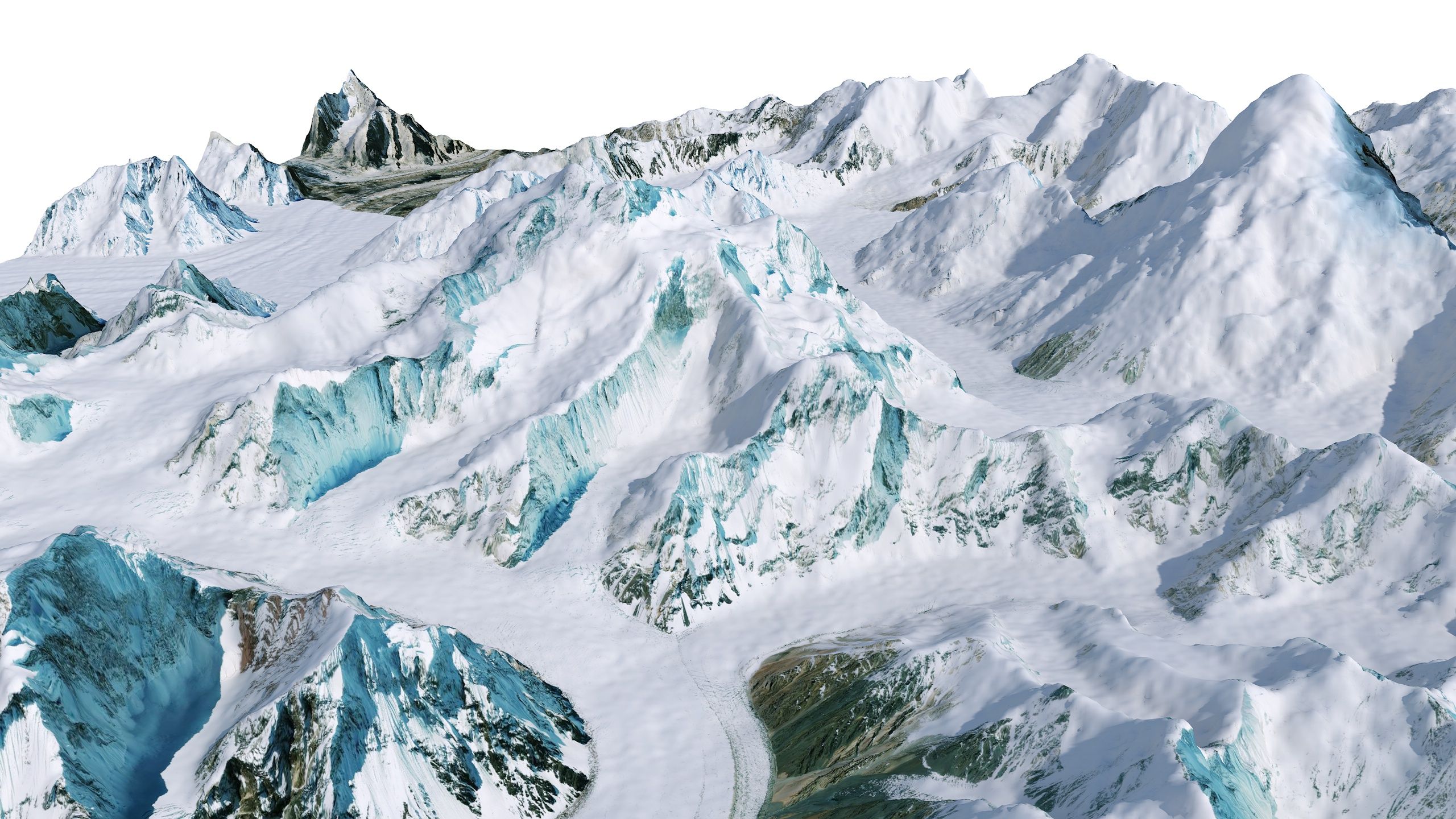 2560x1440 Broad Peak Mountain Pakistan Terrain 3D model