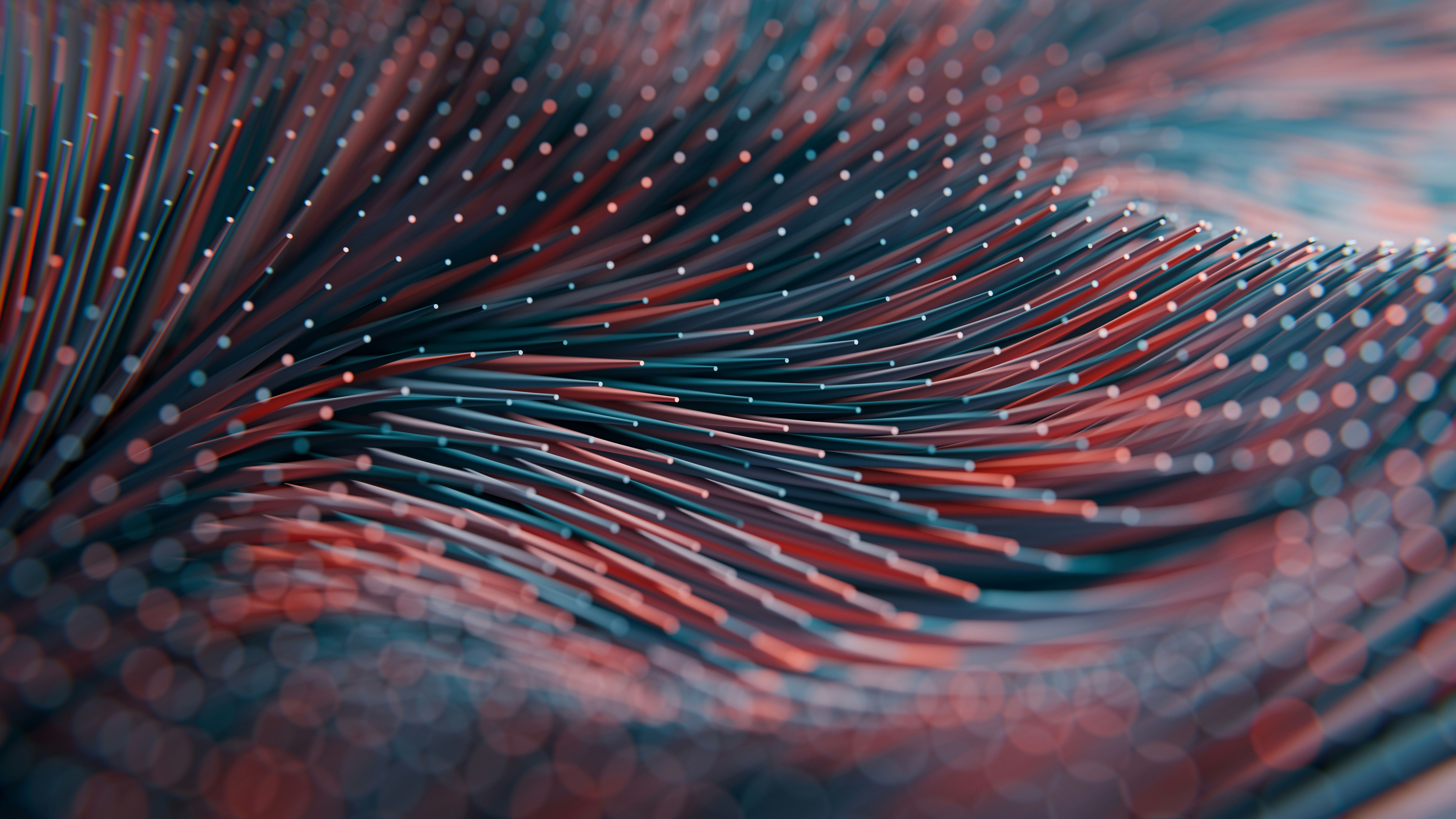 7680x4320 Data illustration Wallpaper 4K, Waves, Bokeh, 5K, 8K