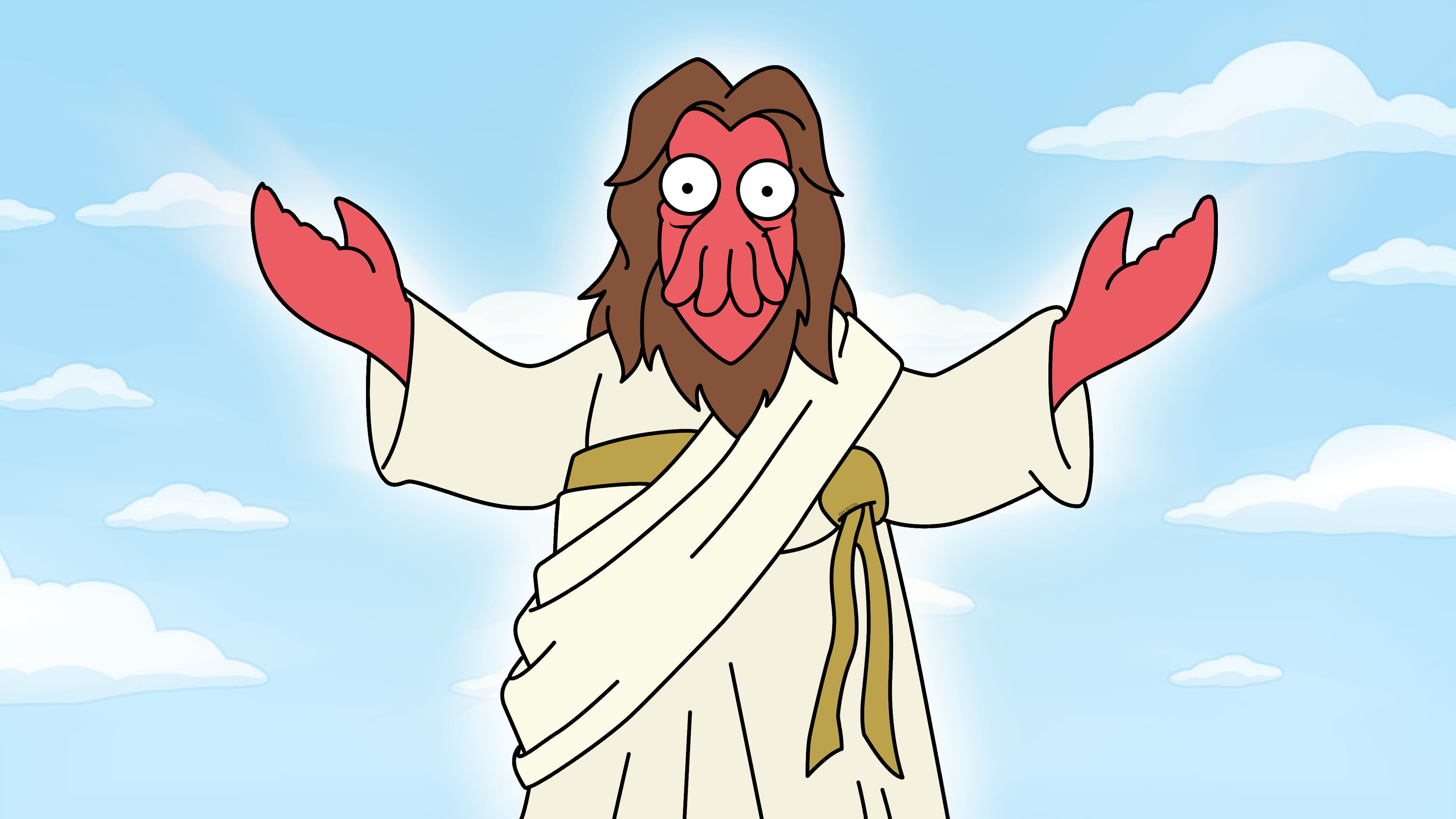 3840x2160 White and brown character illustration, Zoidberg, Futurama HD wallpaper