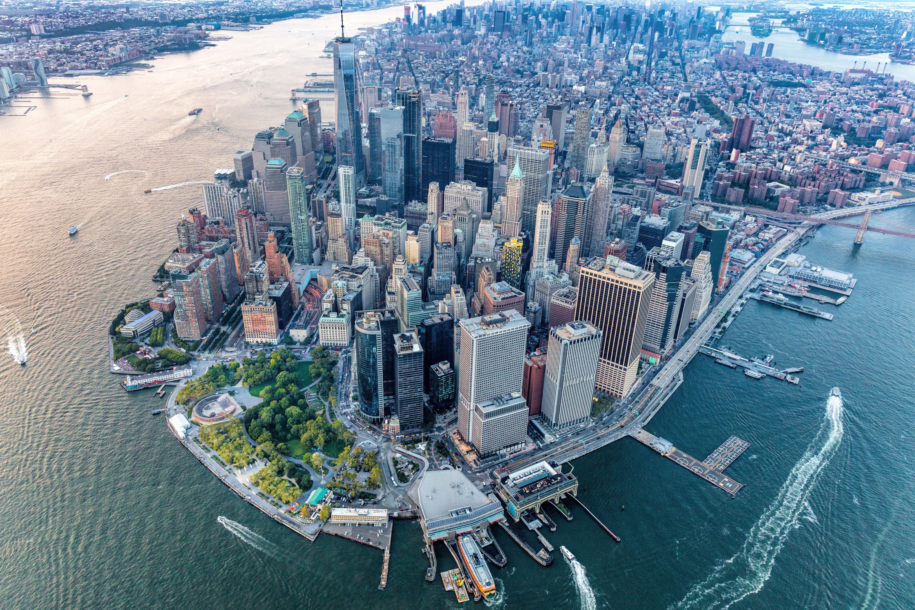 3200x2133 Aerial Of Lower Manhattan Wall Mural