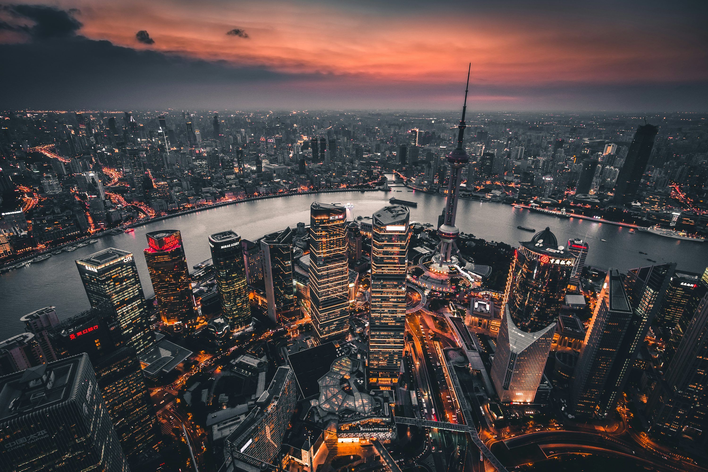 3000x2000 Shanghai skyline and Huangpu River