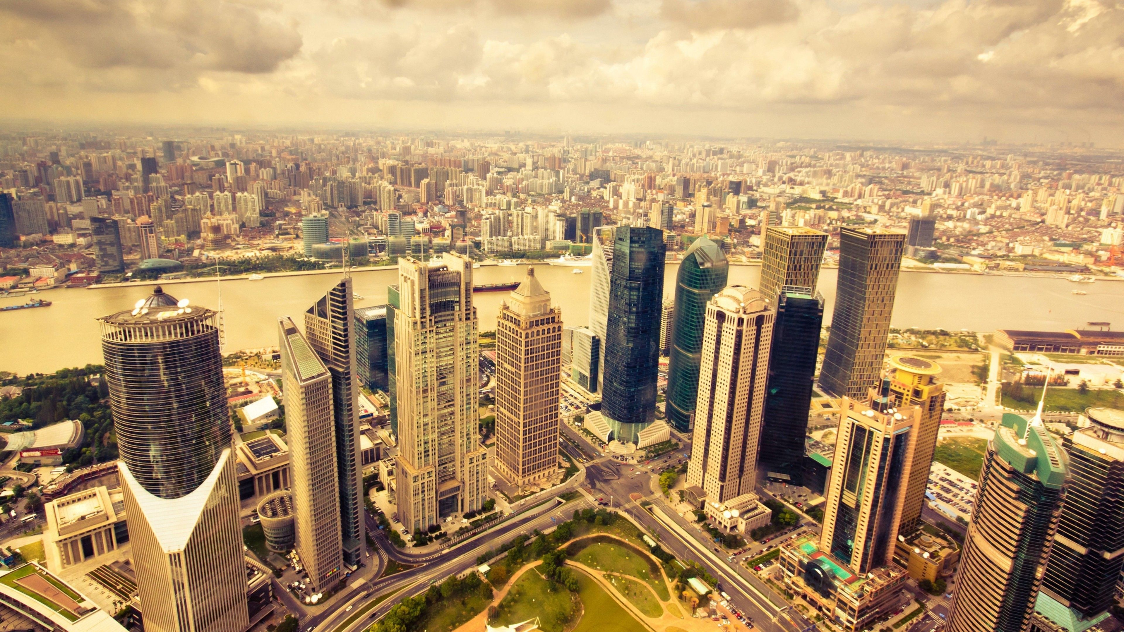 3840x2160 city, Landscape, Clouds, River Wallpaper HD / Desktop and Mobile Background