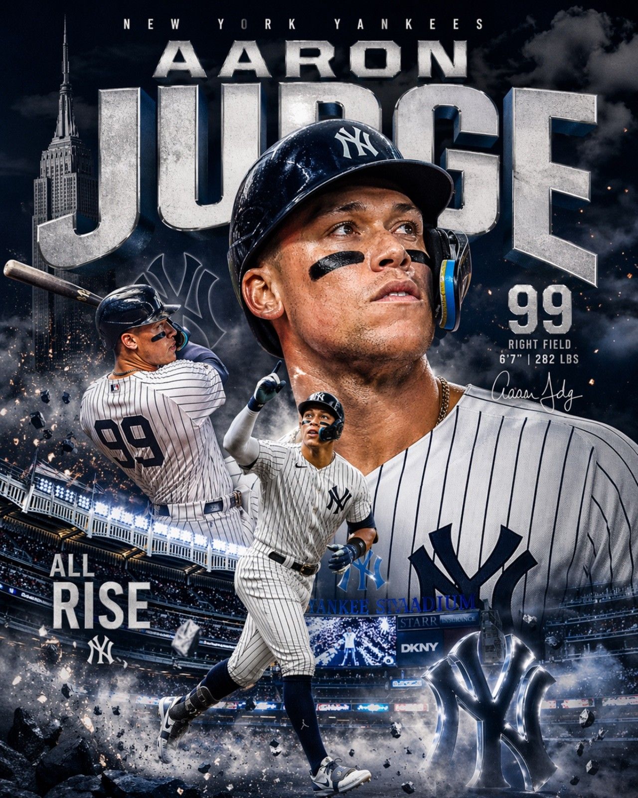 1280x1600 Aaron Judge New York Yankees MLB 8x10 Photo MVP All Star