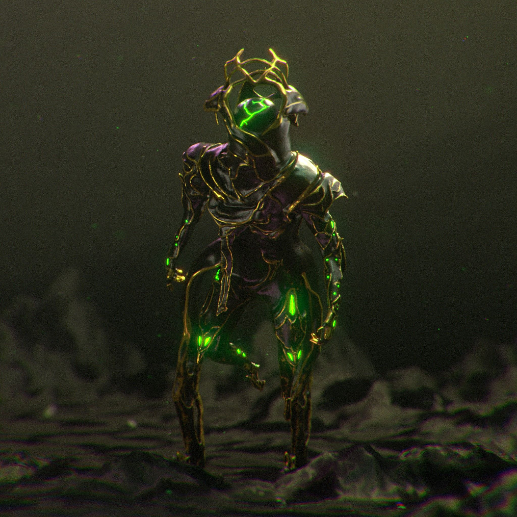 2048x2048 Warframe's Wisp Prime by Gus Maia on Dribbble
