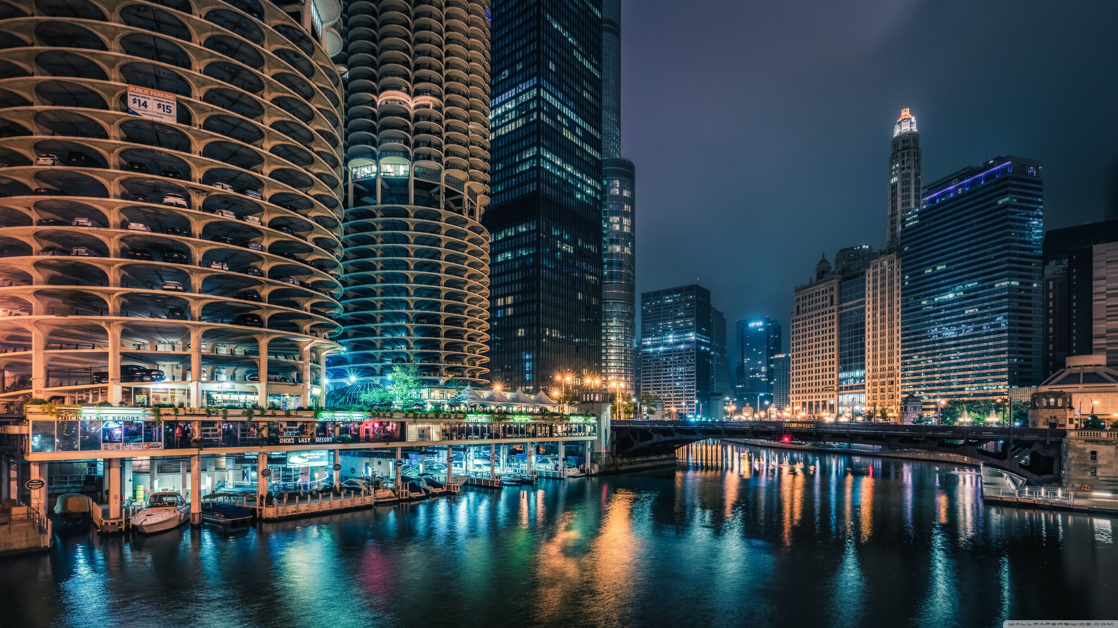 3840x2160 Chicago at Night 4K UHD Wallpaper for UltraHD Desktop and TV : Widescreen and UltraWide Display : Smartphone and Tablet Devices