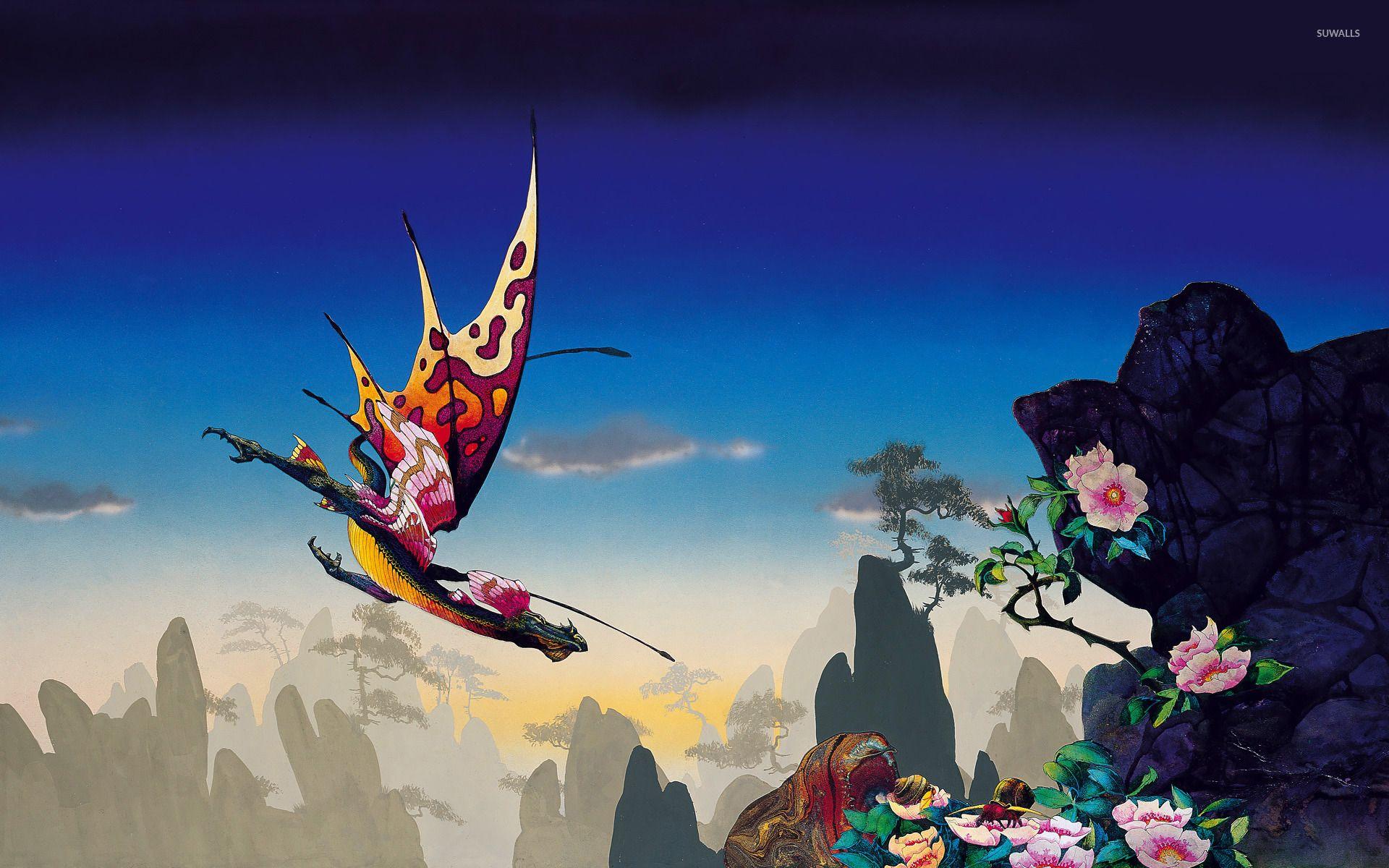 1920x1200 Dragon with butterfly wings wallpaper wallpaper