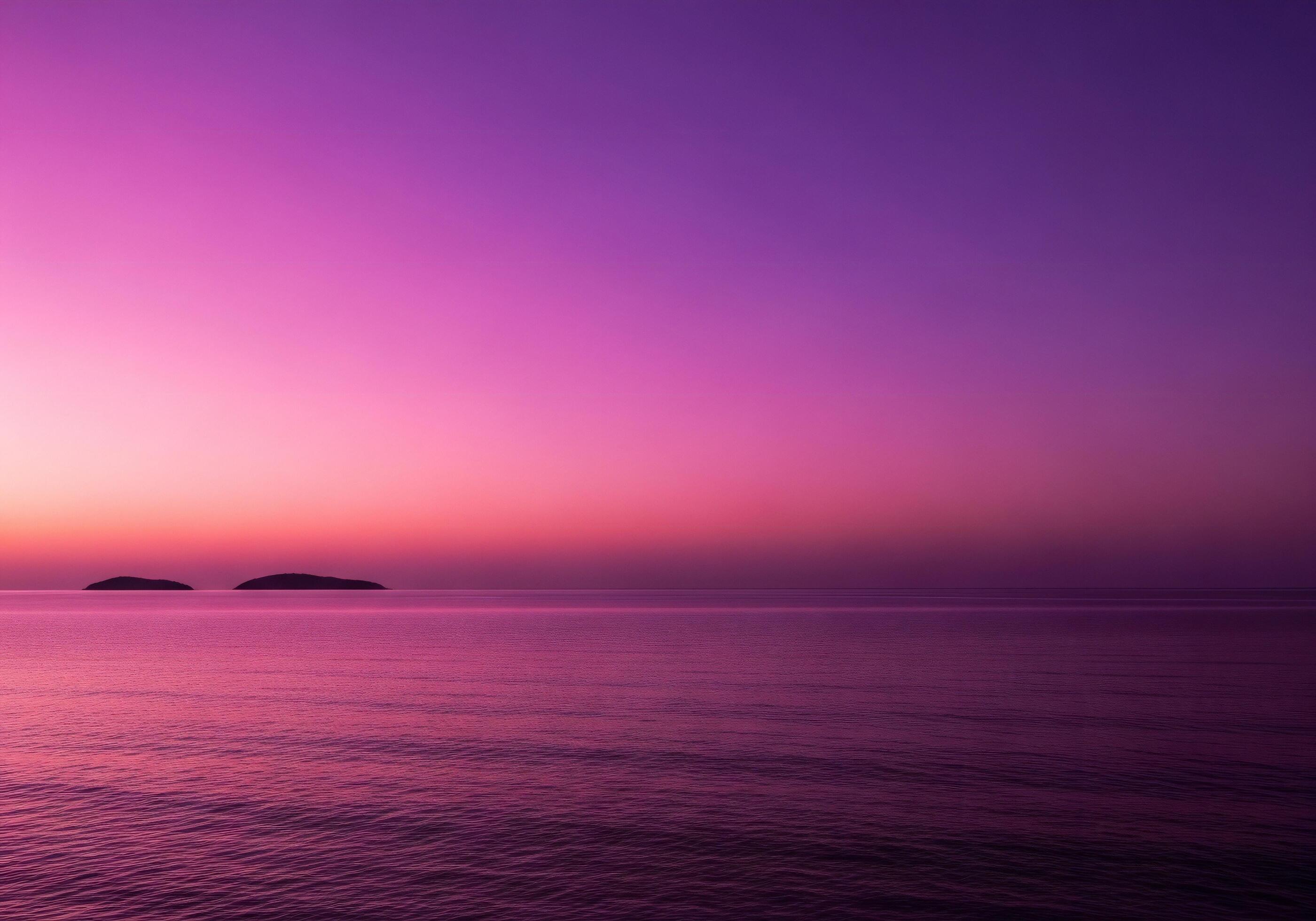 2800x1960 Nature background, Nature wallpaper, Islands silhouetted on the horizon under a vibrant purple and pink sunset sky above calm ocean water