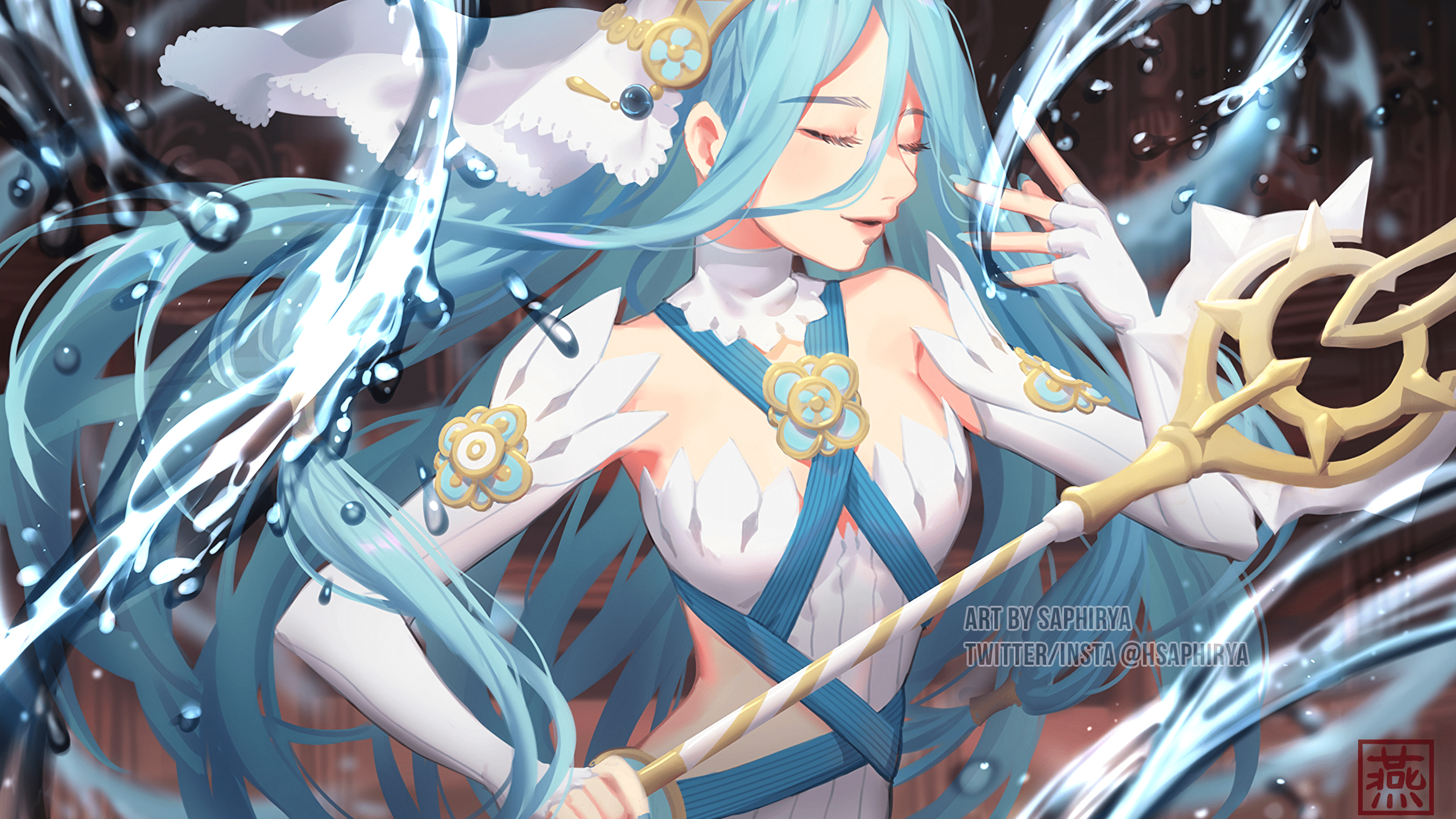 2560x1440 Azura Emblem, by Saphirya. [2560x1440]