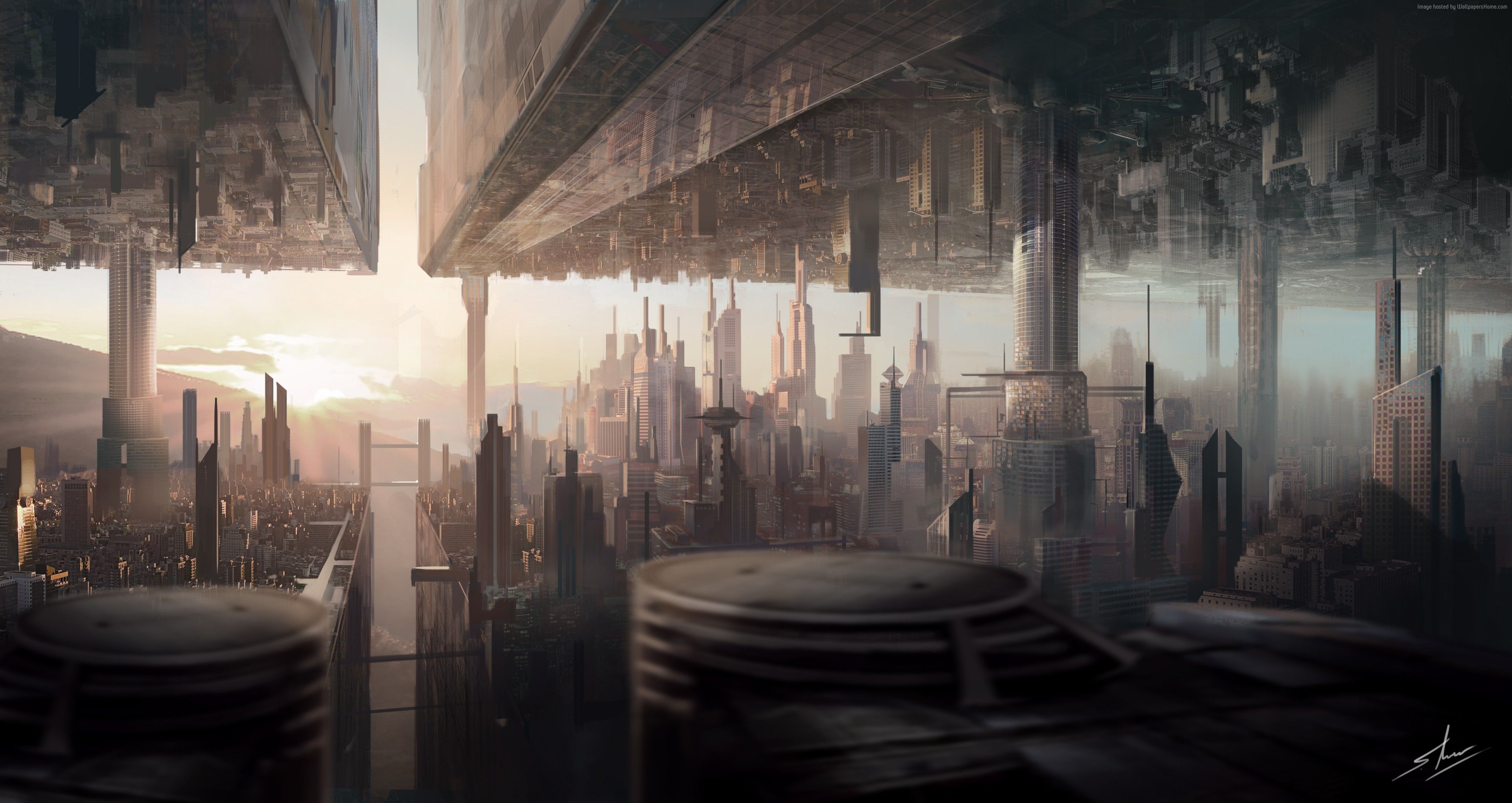 3840x2040 Phone wallpaper: Futuristic, Sci Fi, City, Building, Skyscraper 908188