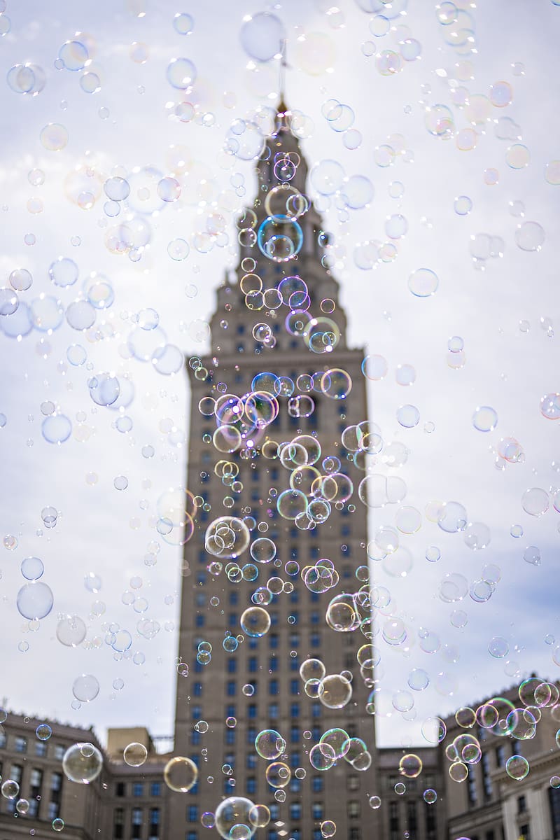800x1200 8K free download. Tower, building, bubbles, blur, HD phone wallpaper