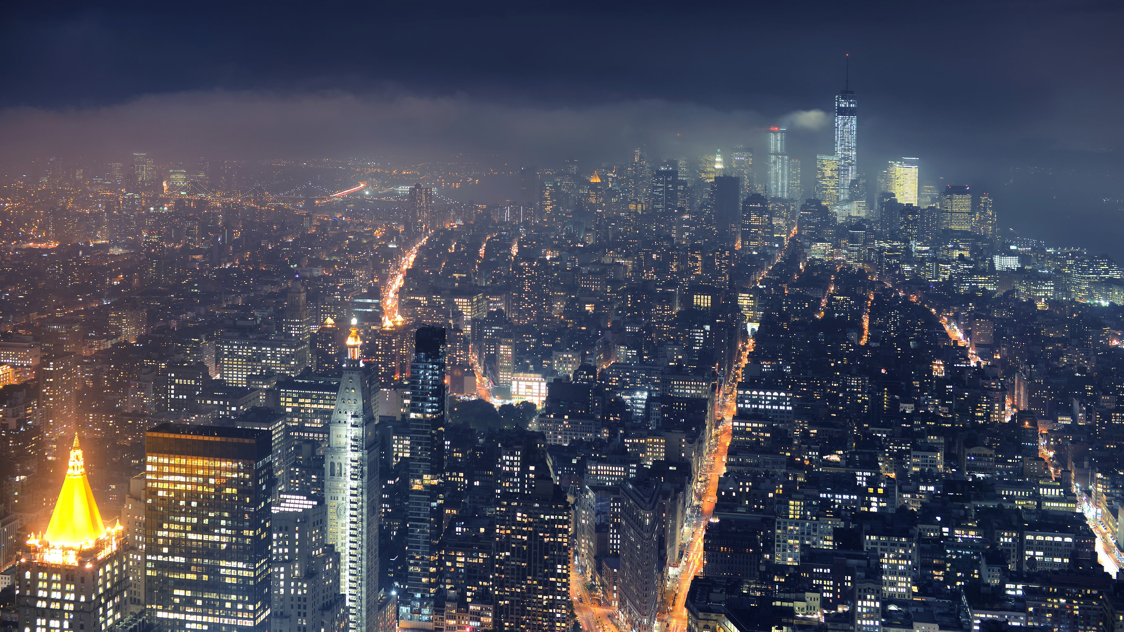 3840x2160 High Rise Building Skyline, City, Sky, Nature, New York City HD Wallpaper