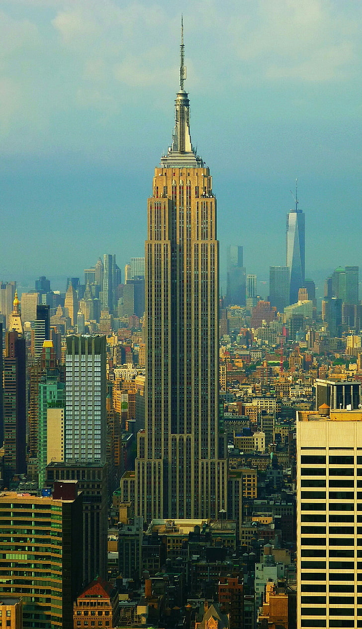 728x1263 HD wallpaper: gray concrete building, New York City, Empire State Building