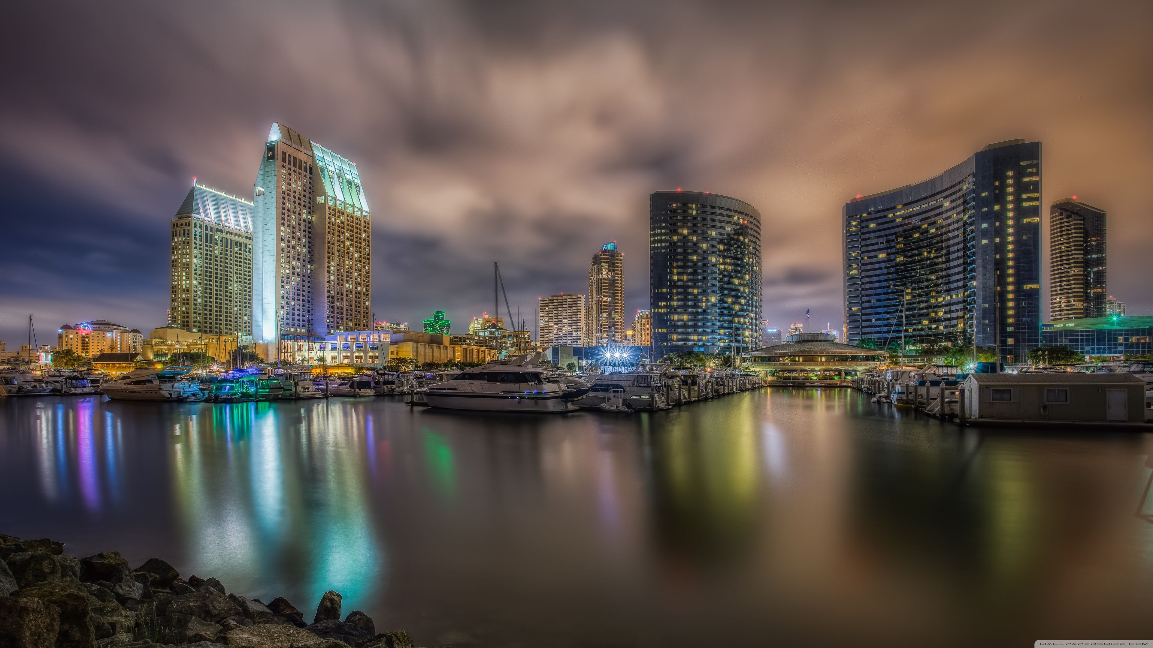 3840x2160 Downtown San Diego Marina at Night 4K UHD Wallpaper for UltraHD Desktop and TV : Widescreen and UltraWide Display : Dual Monitor : Smartphone and Tablet Devices