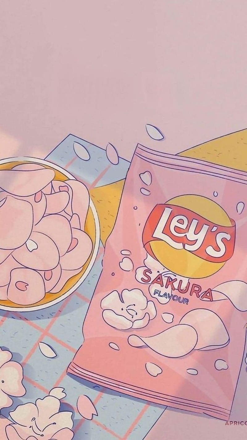 800x1421 Aesthetic, pink, Anime, food, HD phone wallpaper