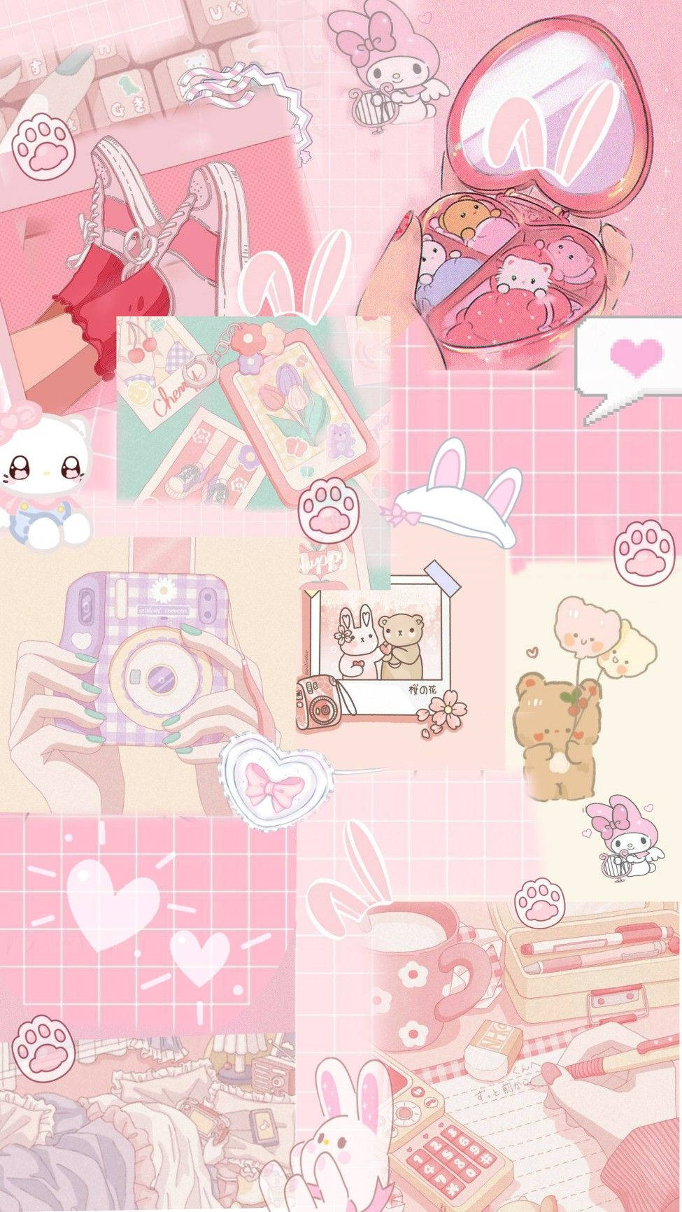 975x1732 Pink Anime Phone Wallpaper