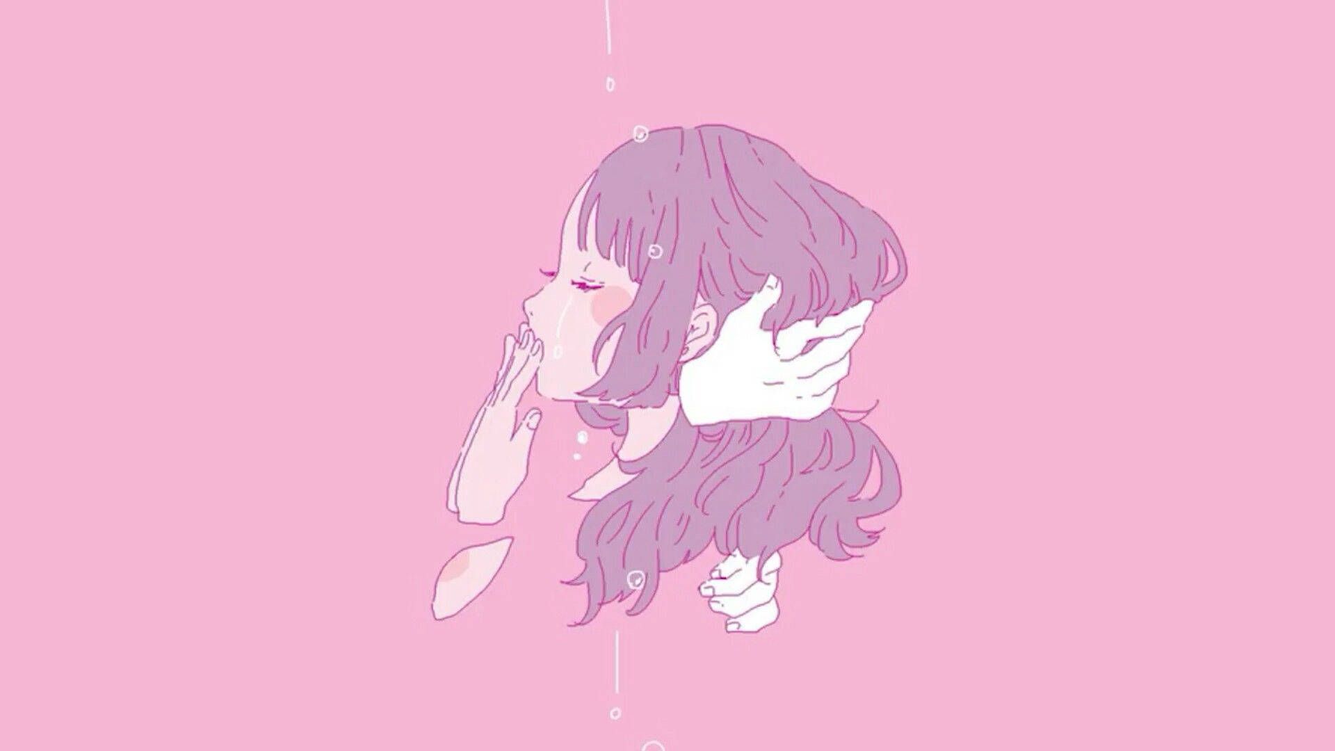 1920x1080 Download Aesthetic Anime Girl And Skeleton Hands Wallpaper