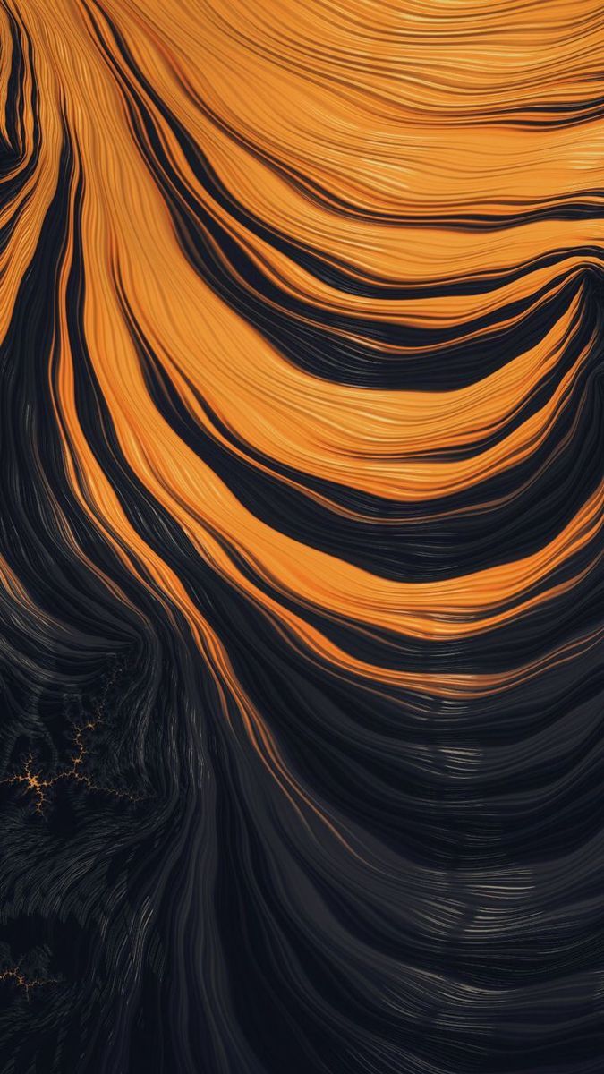 675x1200 Fractal Art Wallpaper in Yellow & Black Resolution. Dark orange and black pattern, Black orange wallpaper background, Black and orange background hd