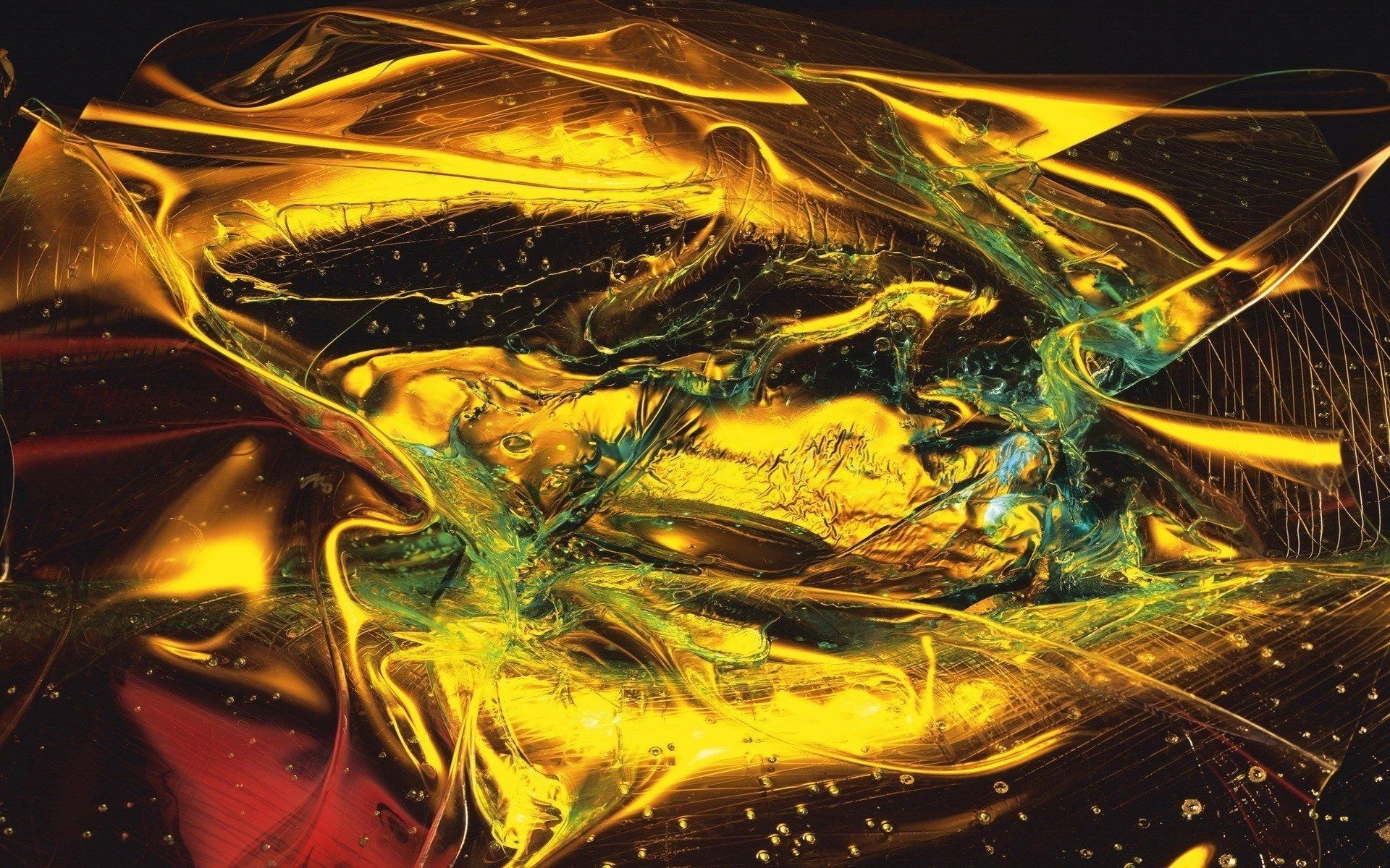 1920x1200 Wallpaper Yellow Green and Blue Abstract Painting, Background Free Image