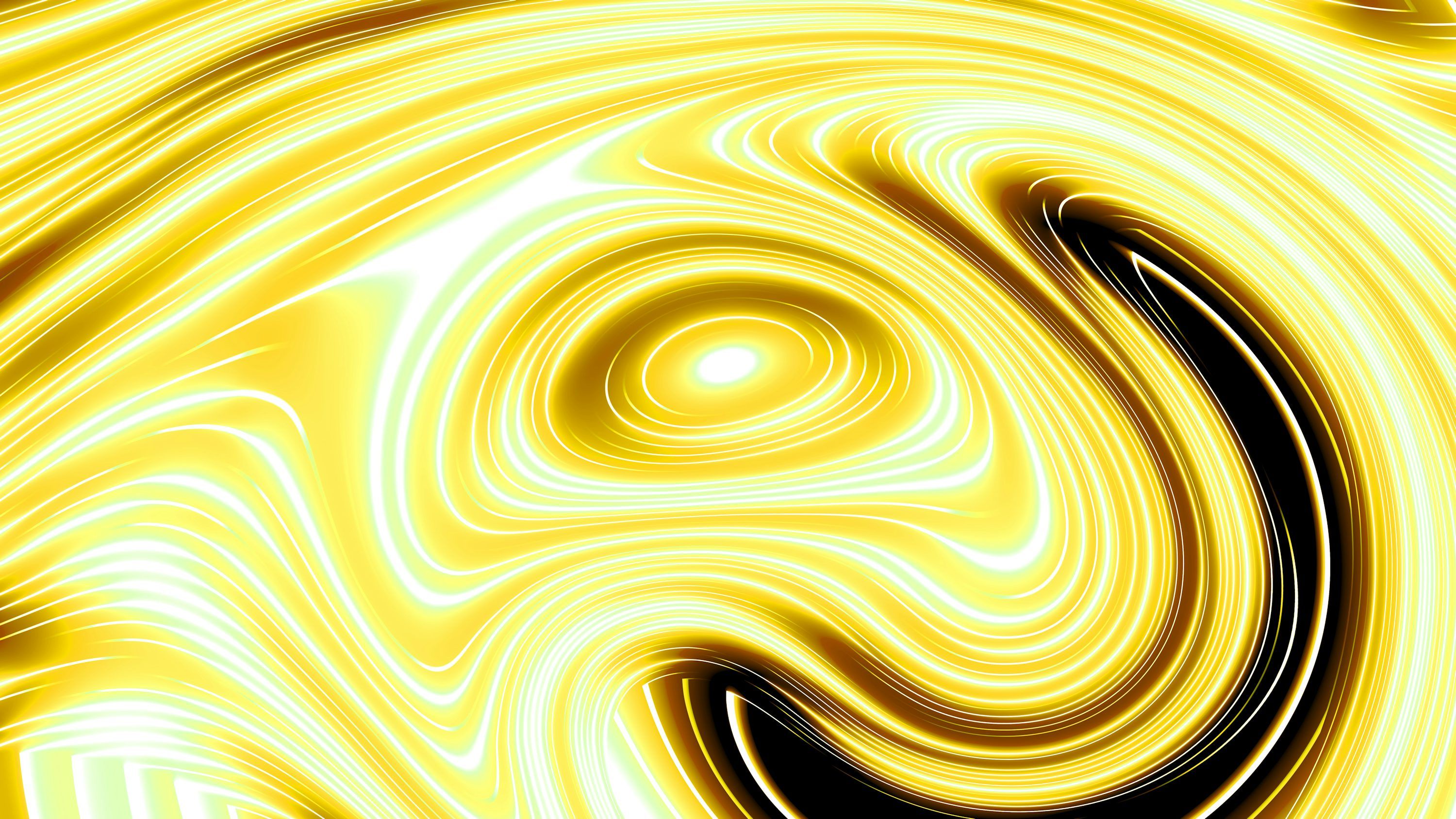 3000x1688 Swirling golden abstract pattern with dark accents