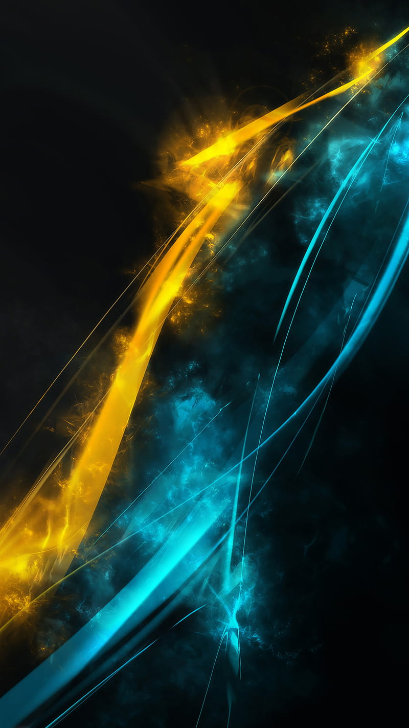 800x1422 Abstract background, black, blue, electric, yellow, HD phone wallpaper