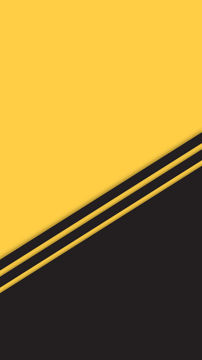800x1422 Abstract Black /Yellow, abstract, black, flat, lines, minimal, modern, simple, HD phone wallpaper