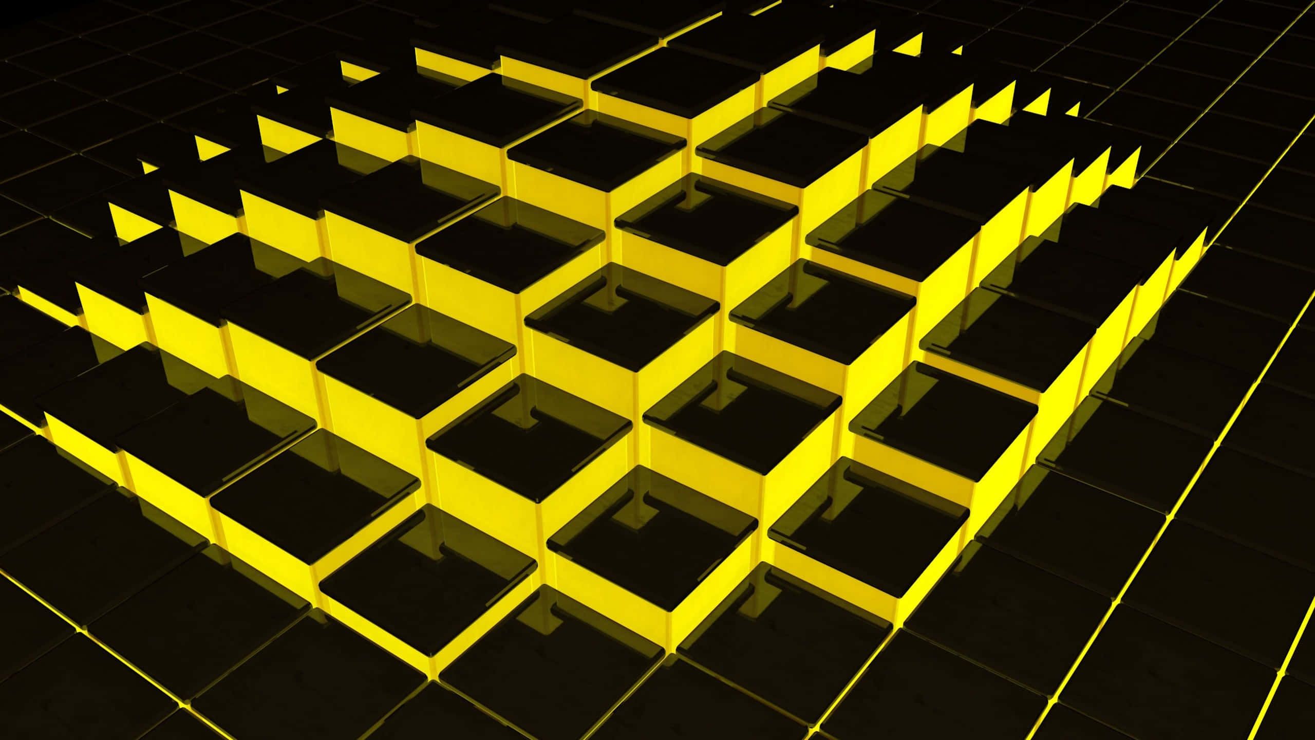 2560x1440 Download Vibrant Yellow Abstract Wallpaper