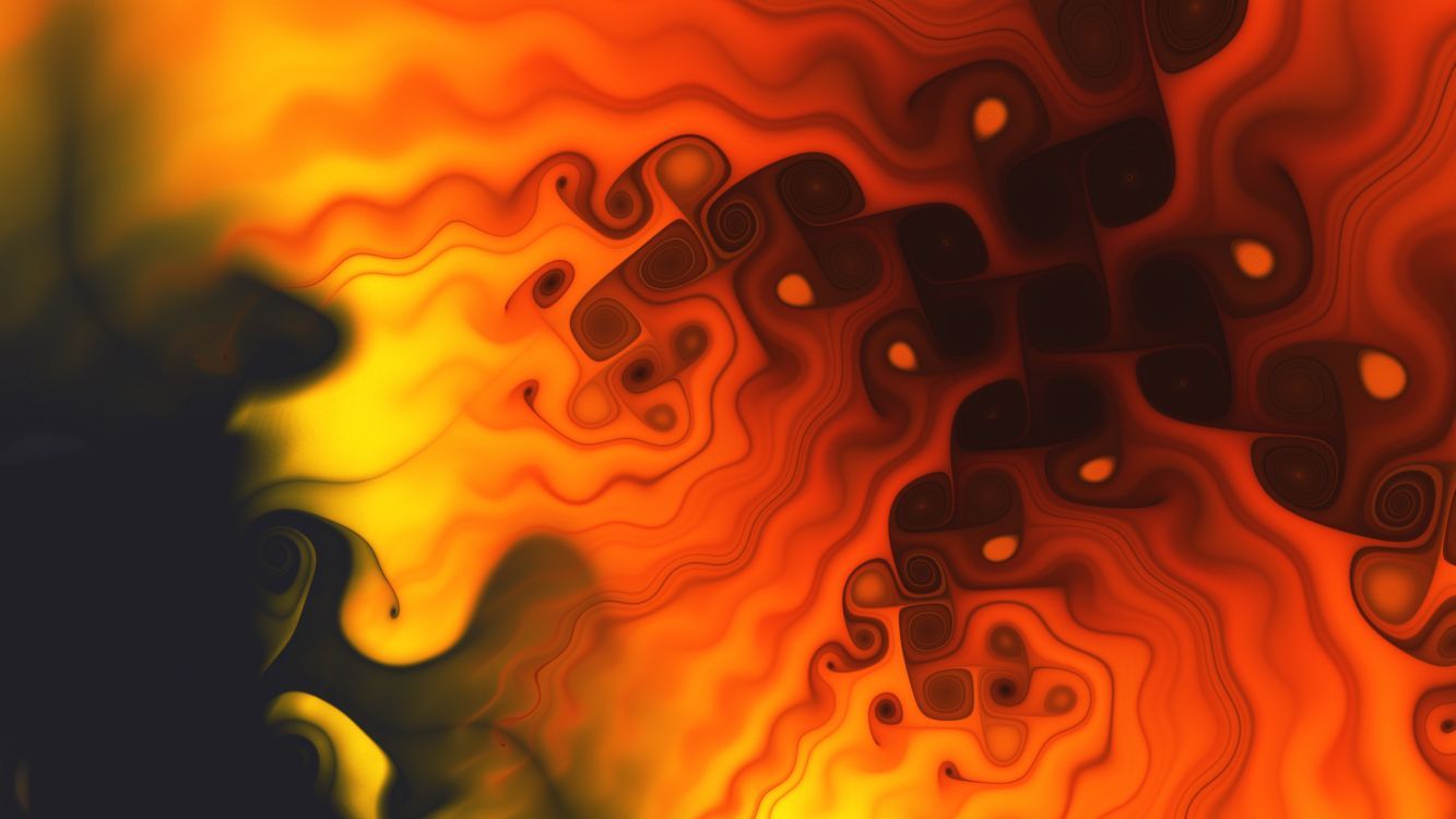 1333x750 Wallpaper Orange and Yellow Abstract Painting, Background Free Image