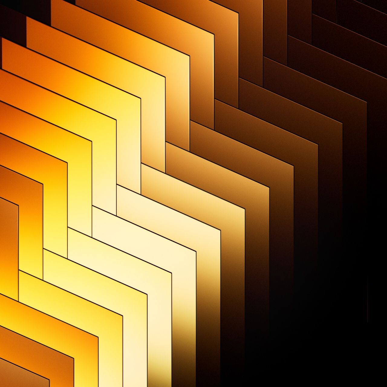 1280x1280 Geometric Wallpaper 4K, Layers, Pattern, Warm