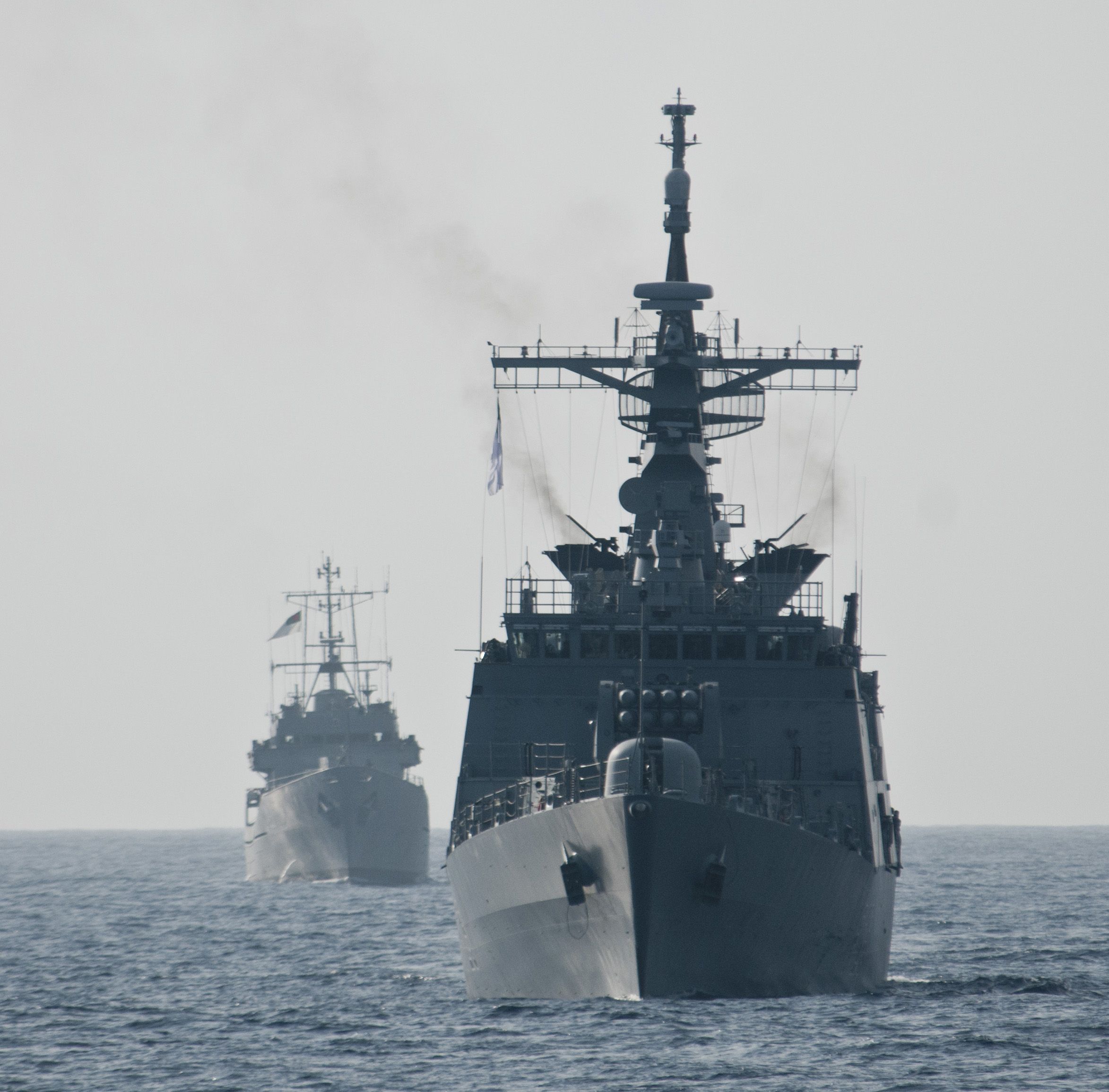 2346x2310 Bangladesh Navy Ships Bangabandhu (F 25), Right, And Sangu (P 713)