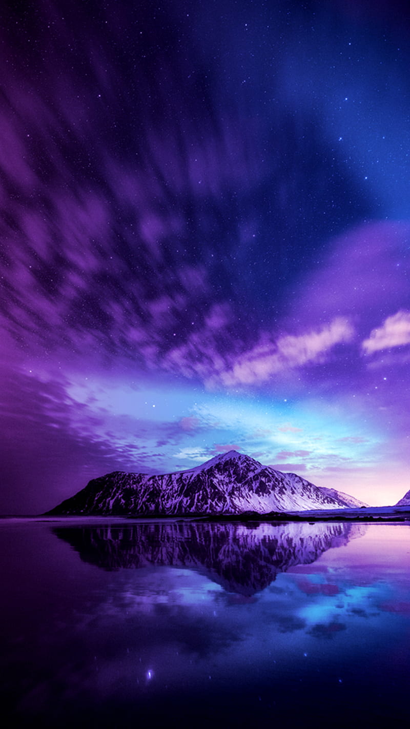 800x1422 Starry Sky, dreamscape, night, purple, sky, starry, HD phone wallpaper