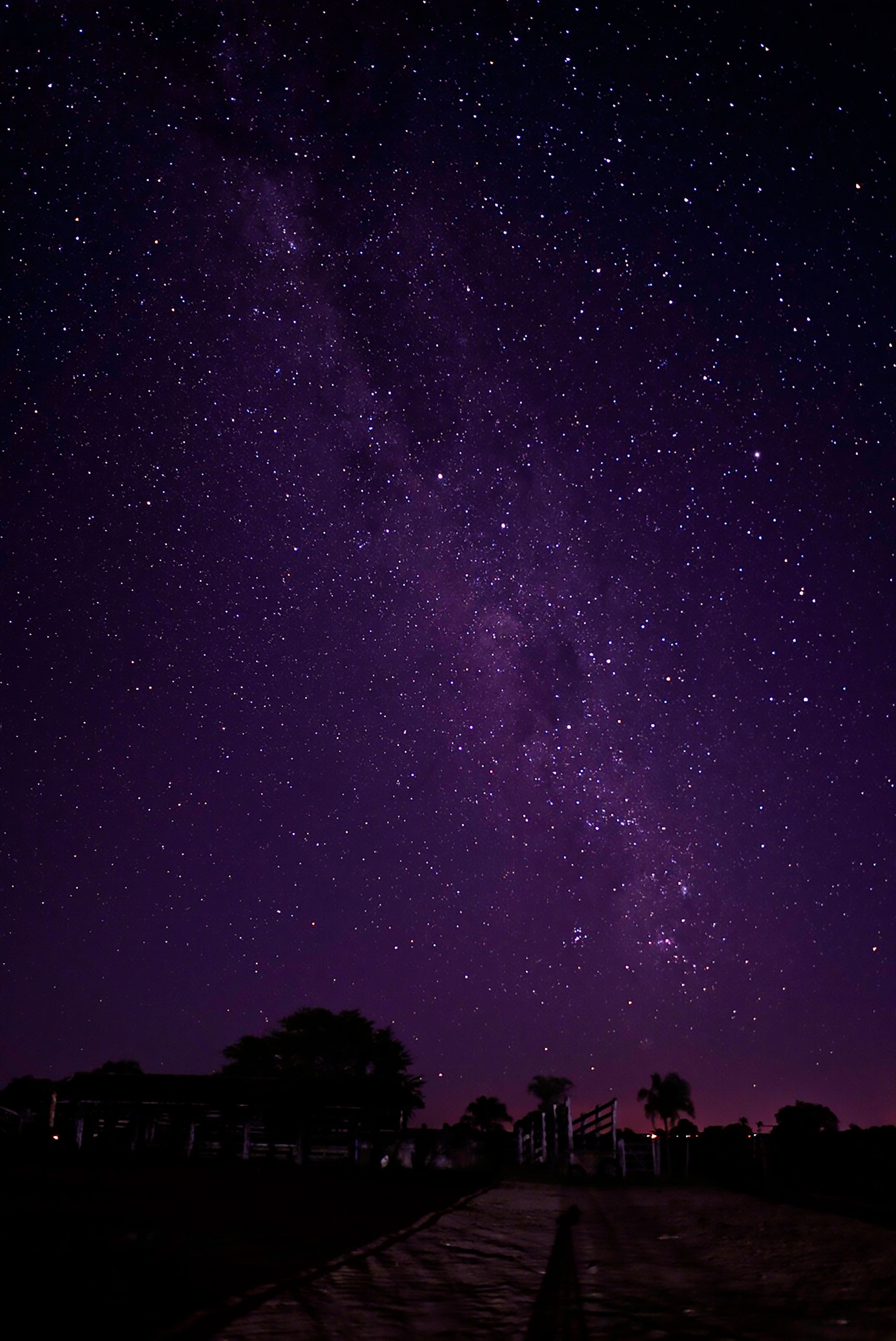 3000x4489 Purple Toned Image of Night Sky with Stars · Free