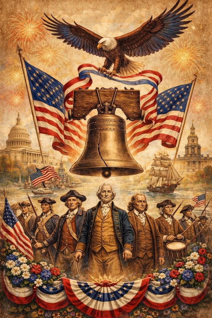736x1104 American independence. American flags, American history wallpaper, 4th of july trivia