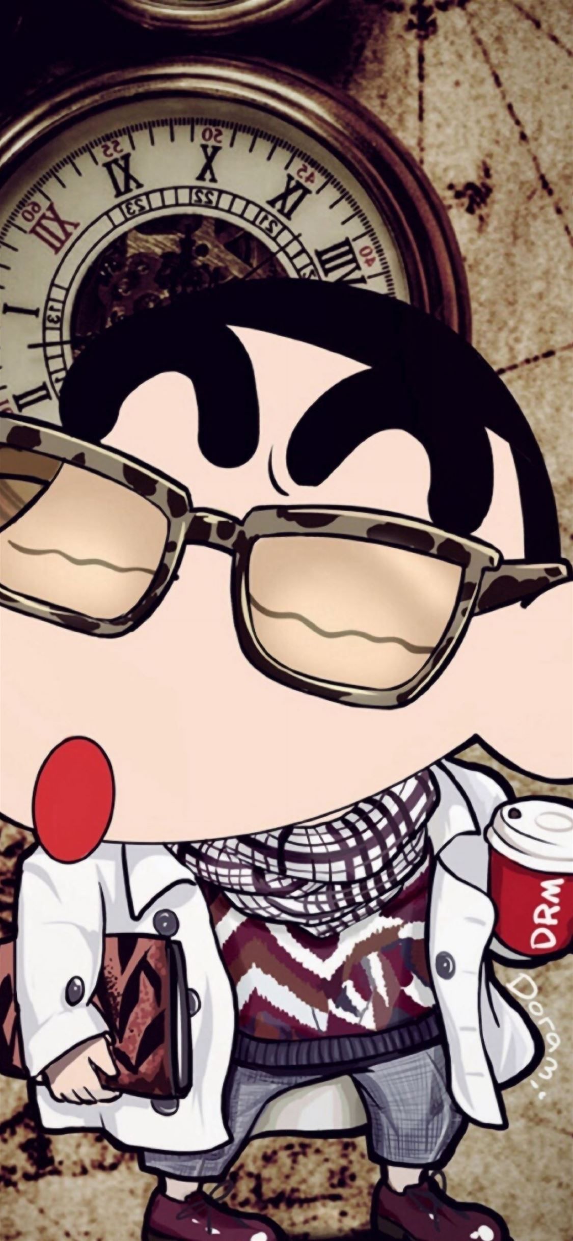 1125x2436 Crayon Shin Chan Cute Cartoon iPhone Wallpaper Free Download