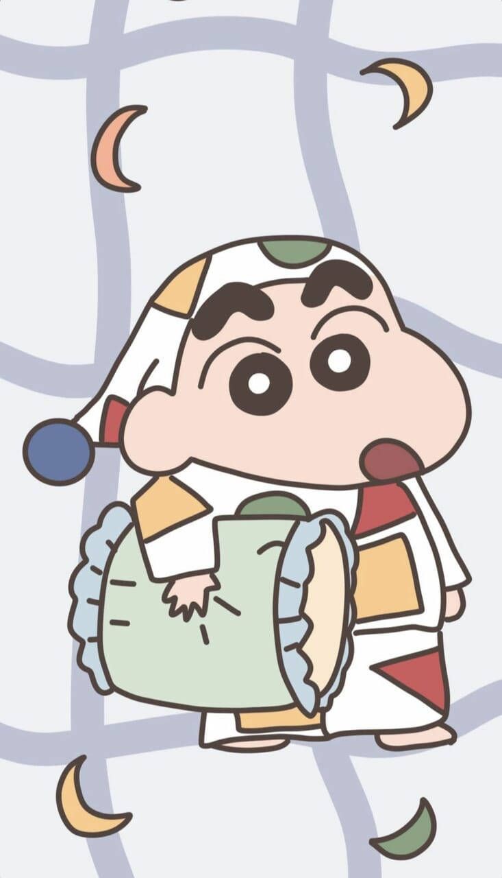 733x1280 Cartoon Shin Chan Con Pijama Crayon Sinchan With Pajamas